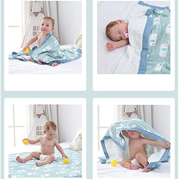 Mjuk baby 6 lager bomull dusch wrap handdukar gasbind badhandduk sommar småbarn täcken color 1 120*150CM