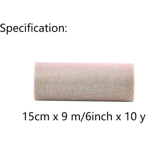 1 st Rainbow Gradient Glitter Tulle Rulle Tyg Band Tulle Band Rulle (6 I 10 Yards), Illusion color 1