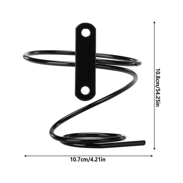 1 st Väggmonterad metall vinställ Vinflaskhållare Väggdekor (svart)