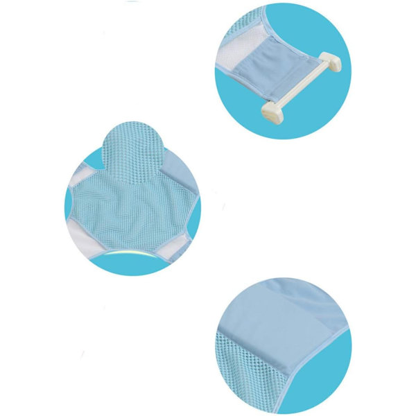 Babyduschstöd mesh halkfri justerbar sele för 0-8 månader baby shower