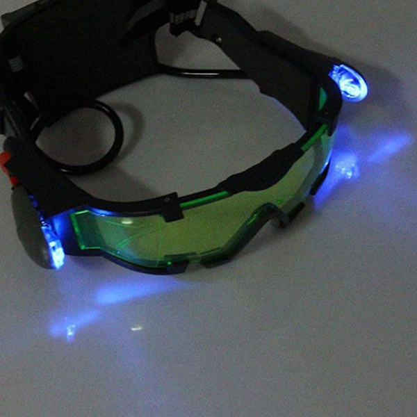 Justerbart elastiskt band Militär nattvisionsglasögon med fällbar LED-lampa
