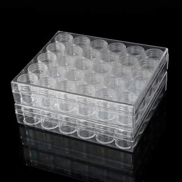 Akrylburkar 30 små runda transparenta pärlor förvaring 2 förpackningar