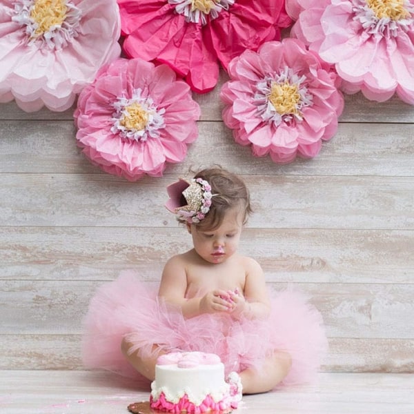 Baby Princess Tiara Crown, Baby Girls/Barn First Birthday Hat Sparkle Gold Flower Style (1/2)