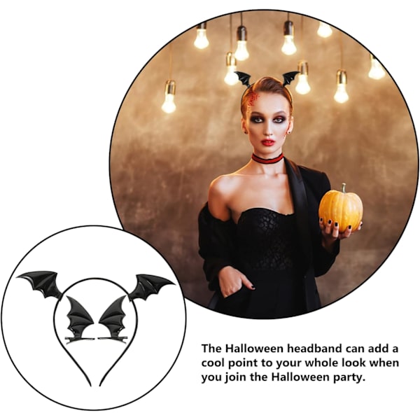 1 set söta fladdermöss för Halloween, barnens frisyrklämmor, Halloween rollspel fest (svart) Black