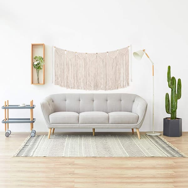 Stor makramé veggteppe, 69*95 cm, håndlaget