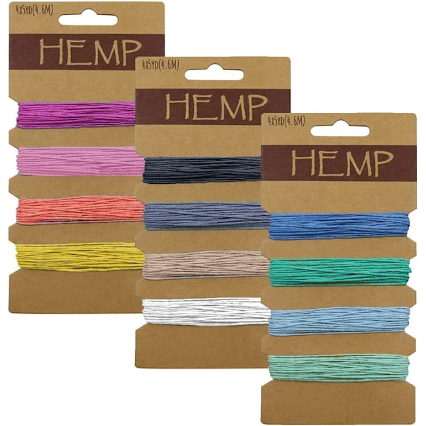3 kort tråd sladd för smyckestillverkning vaxad hampa naturliga för armband nyckelringar tillverkning tillbehör
