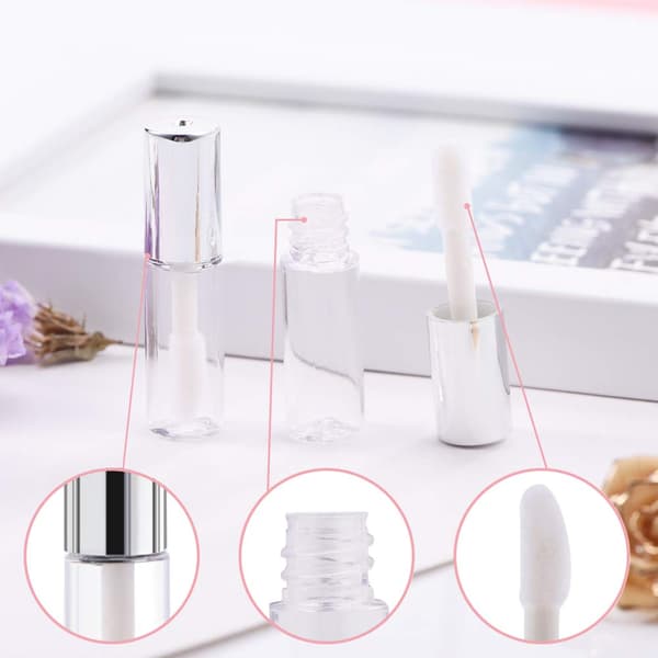 45 stk. Lipgloss-tuber Tomme Plast Klare Leppepomadeflaskebeholdere 1,2 ml