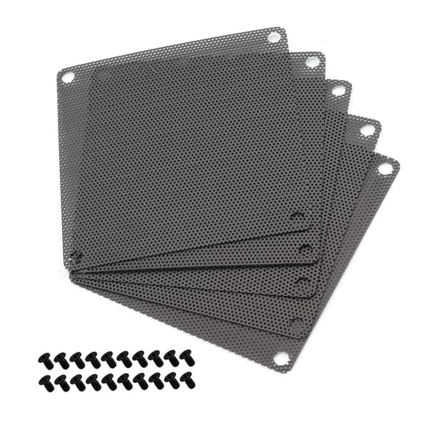Datorfläkt dammfilter lock med hålventilation (svart, 8 cm) 5 stycken 8cm