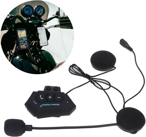 Hjälm handsfree Bluetooth intercom headset BT 5.0 med mikrofon, automatiskt svar