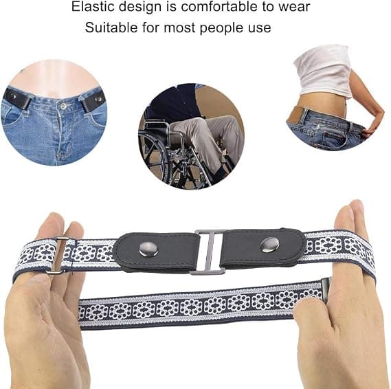 Midjebelte uten spenne, elastisk belte for kvinner/menn, spennefritt elastisk for jeans, bukser, kjoler (stil 1) blue