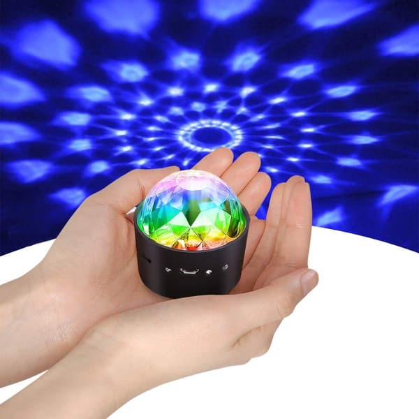 Mini diskokuglelys, stemmestyring diskofestlys scenebelysningseffekt DJ stroboskopkugle