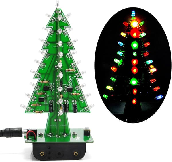 3D tredimensjonal trefarget juletre LED elektronisk øvelses DIY-sett