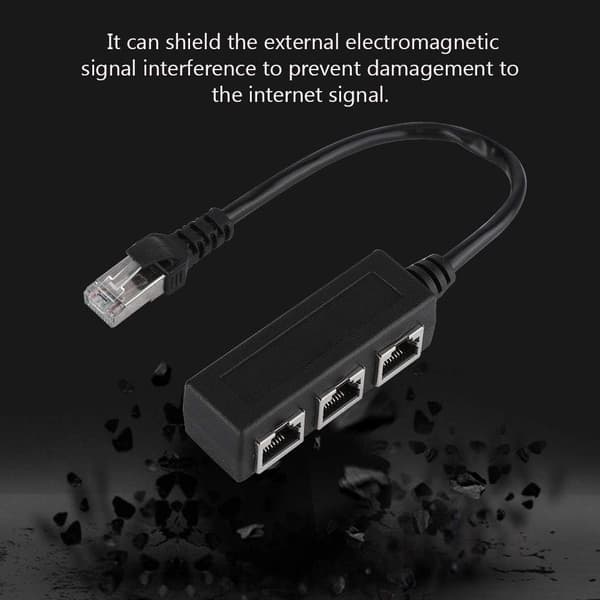 RJ45 Ethernet netværksadapter, RJ45 netværks-ethernetkabel 1 til 3 LAN netværksstiksplitter