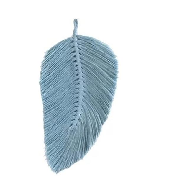 2-pack Macrame väggdekoration Boho dekoration Blad vävd gobeläng för vardagsrumsdekoration (Blå) Blue