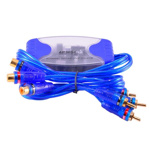 4-kanals RCA Ground Loop Isolator Linjestøjfilter Eliminator 50W (Blå)