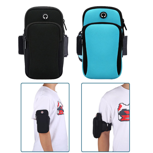 Förpackning med 2 Sports Jogging Armband Arm Bag Sports Outdoor Phone case