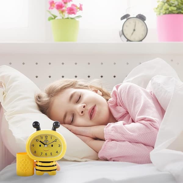 Analog reseväckarklocka Liten väckarklocka Barn sängbordsklocka för sovrum Vardagsrum Kontor, Rosa Pink