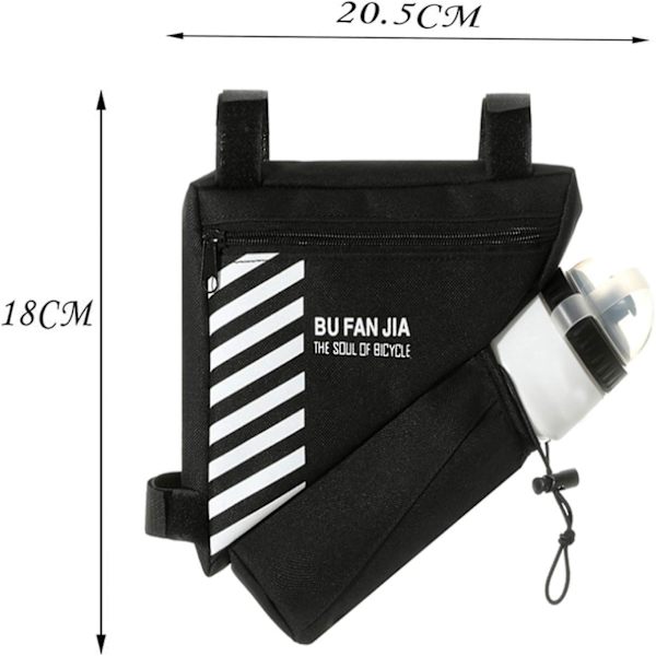 Vattentät nylon triangel cykelramväska, för cykelpumpar, reparationsverktyg (svart)
