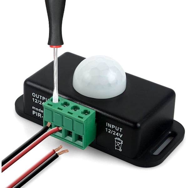 12V 24V PIR-sensor LED rörelsesensorbrytare rörelsetimerfunktion skyltkontroll PIR-styrenhet lämplig för 5630/3014/5050/5730 Ect enfärgad LED-remsa