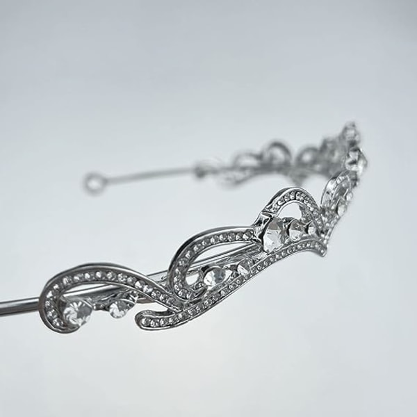 Rhinestone Crown Tiaras för kvinnor Princess Crown Birthday Crown Tiaror (silver) Silver