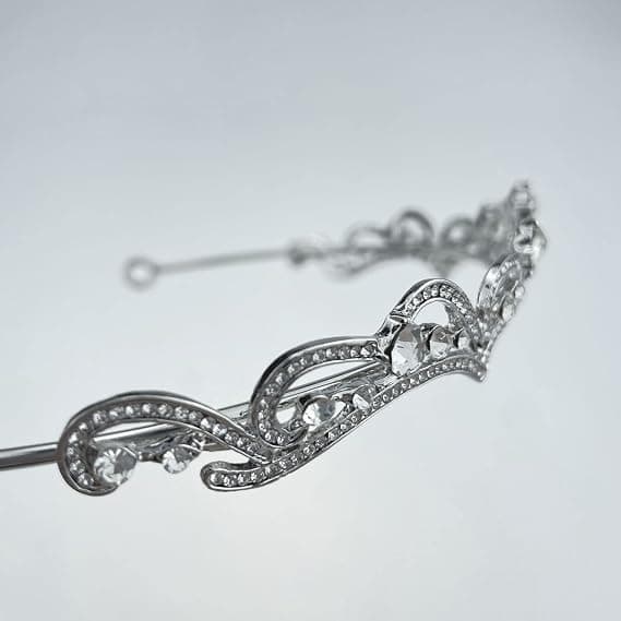 Rhinestone krone tiaraer for kvinner prinsesse krone bursdagskrone tiaraer (sølv) Silver