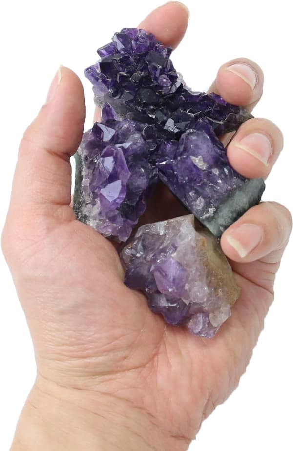 Ametyststen, naturlige ametyst geode huler krystaller helbredende sten, mellemstørrelse