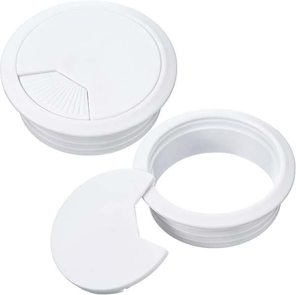 2 st Skrivbord Kabel Tråd Loop Sladd Hål Lock Organizer, 60mm / 2.36\" (Vit) White