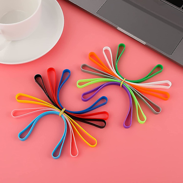 12 st stora gummiband, färgglada elastiska band för kontorsmaterialböcker, konst, träning, krabbfällor