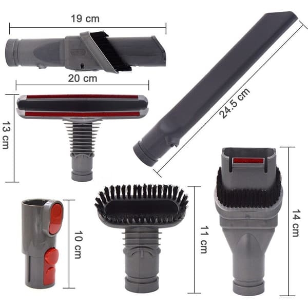Børstesæt tilbehør til Dyson V8 V7 støvsuger med adapter, Total Clean dele til Dyson V6 DC45 DC35 DC52 DC29 DC62 DC33 DC34 osv.