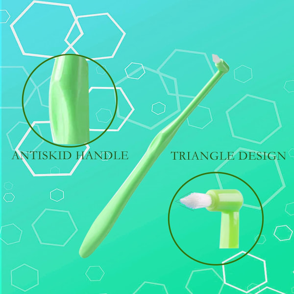 Förpackning med 3 Tuft tandborstar Interdental borste tandborste för tandställning och detaljrengöring