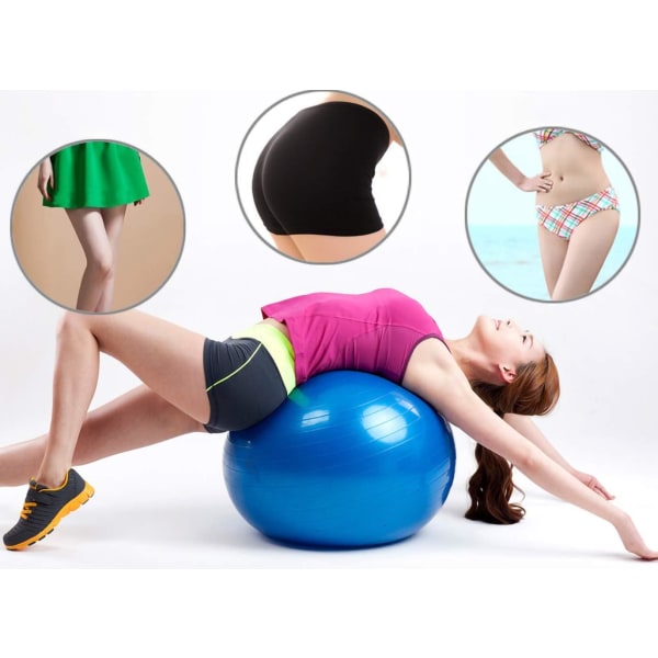 Träningsboll för yoga, fitness, 45 cm, extra tjock balans- och stabilitetsboll Purple