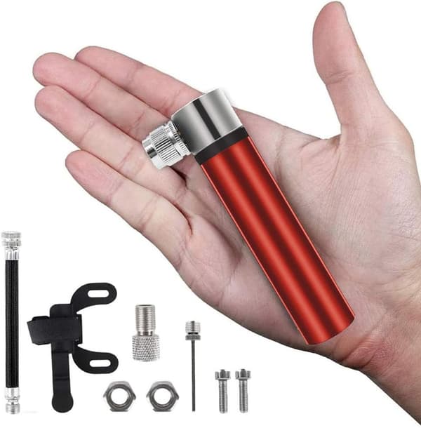 Mini cykelpump Bärbar luftcykelpumpar 120PSI Mini bärbar däckpump red