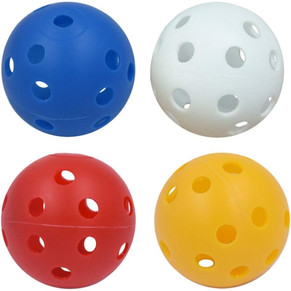 20 st perforerade plastbollar ihåliga golfträning sportbollar (blandade färger)