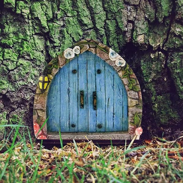 6 stk. træ fe-dør miniature fe-dør mini dørformede træstykker fe-døre