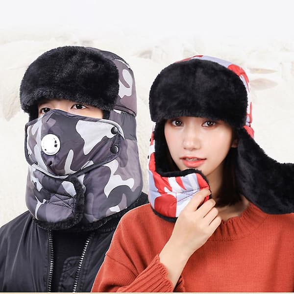 Vinter utomhus hålla varm Unisex Aviator Trooper Earflap Skidmössa purple