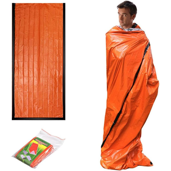 Utomhus Camping Återanvändbar Första Hjälpen Filt Sovsäck (Orange) Orange