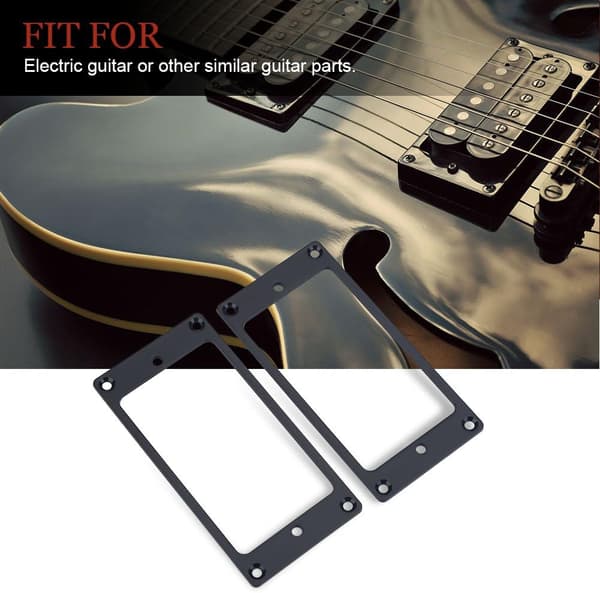 2 st pickup metall pickup ringar, platta humbucker monteringsring för elgitarr (svart) Black