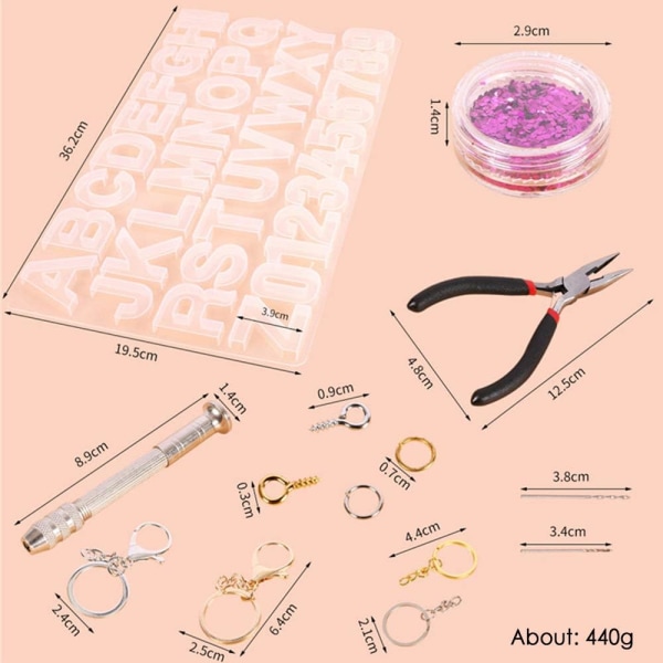 Smycken gör Starter Resin Molds Kit DIY Alphabet Resin Silikon