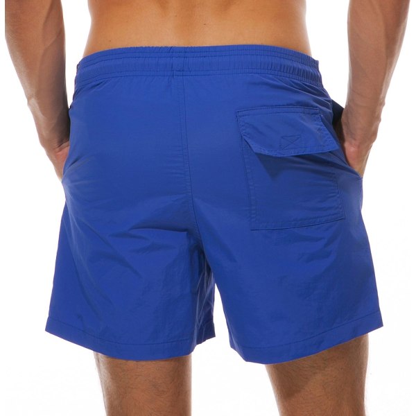 4-punkts andningsshorts för män, snabbtorka badshorts med fickor - mörkblå - M Navy blue m