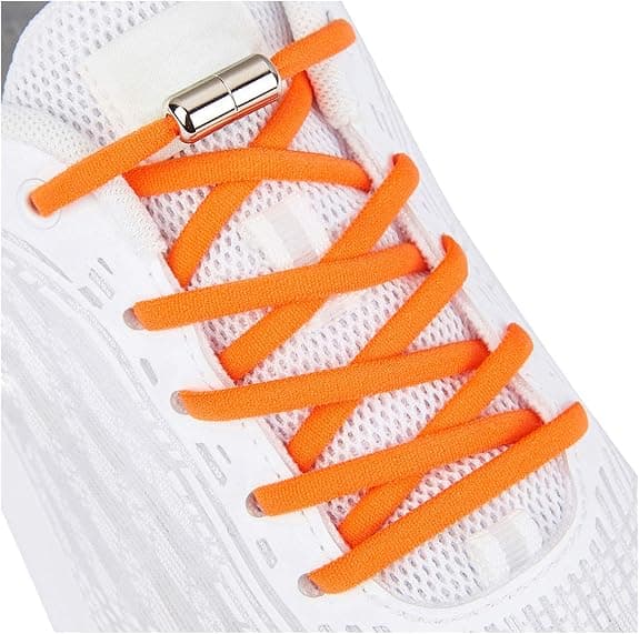 Elastiske snørebånd til sneakers til børn og voksne, elastiske snørebånd uden binding Orange