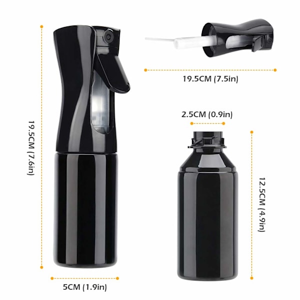 3 st sprayflaskor för hår 200 ml fin dimsprayflaska för frisör