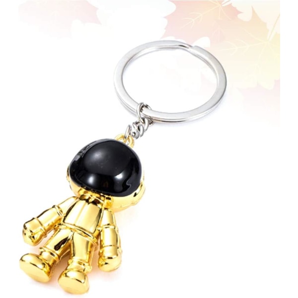 Rymdastronaut nyckelring väska Handväska Charms hänge prydnad för älskare presenter (gyllene) Gold