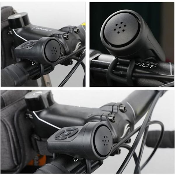 120 dB Elektrisk Cykelklocka Bärbar Larmklocka Vattentät Signalhorn med 4 Ljudlägen
