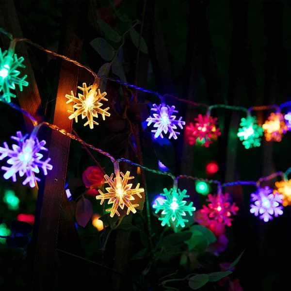 Jul sovrum led snöflinga ljusslinga (A, stil) 40 stycken color 2