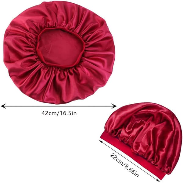 Elastiske, brede, vanntette nattluer i silkesateng (rød+svart) 2 stk. Red + Black