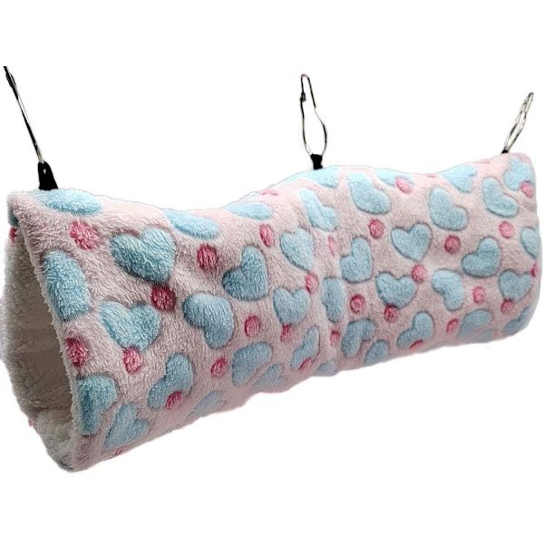 Liten djurhängande tunnel hamster supermjuk plysch tunnel hängmatta (rosa) pink