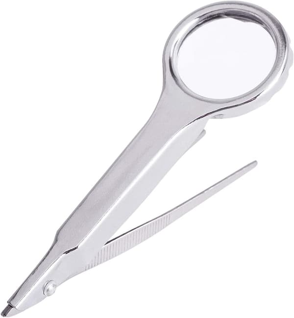 10X Handhållen pincett förstoringsglas bärbar 25MM optisk glaslins