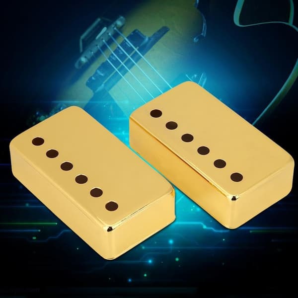 Sett med 2 gitarpickupdeksler for hals- og bro-pickup (gull)
