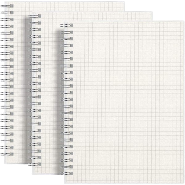 A5 Rutigt rutnät Spiral Notebook 80 ark med 160 sidor/bok - 3 stycken