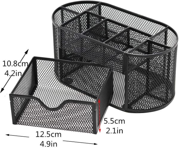 Mesh skrivebordsorganizer, multifunktionel penneholder med skuffeopbevaring til skrivebord (grøn) green